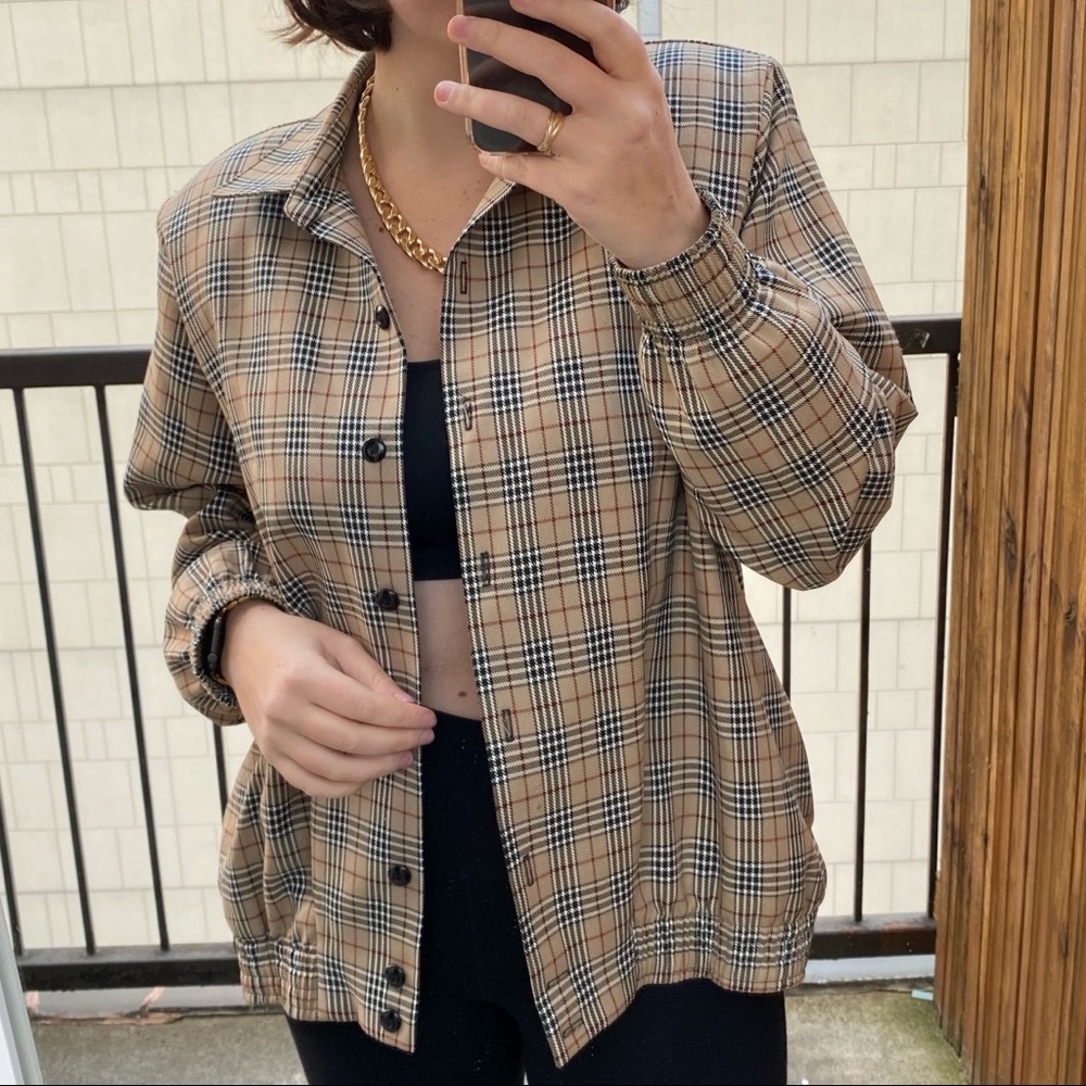 VINTAGE Alfred Dunner Button Up Plaid Jacket M-XL - Picture 3 of 4